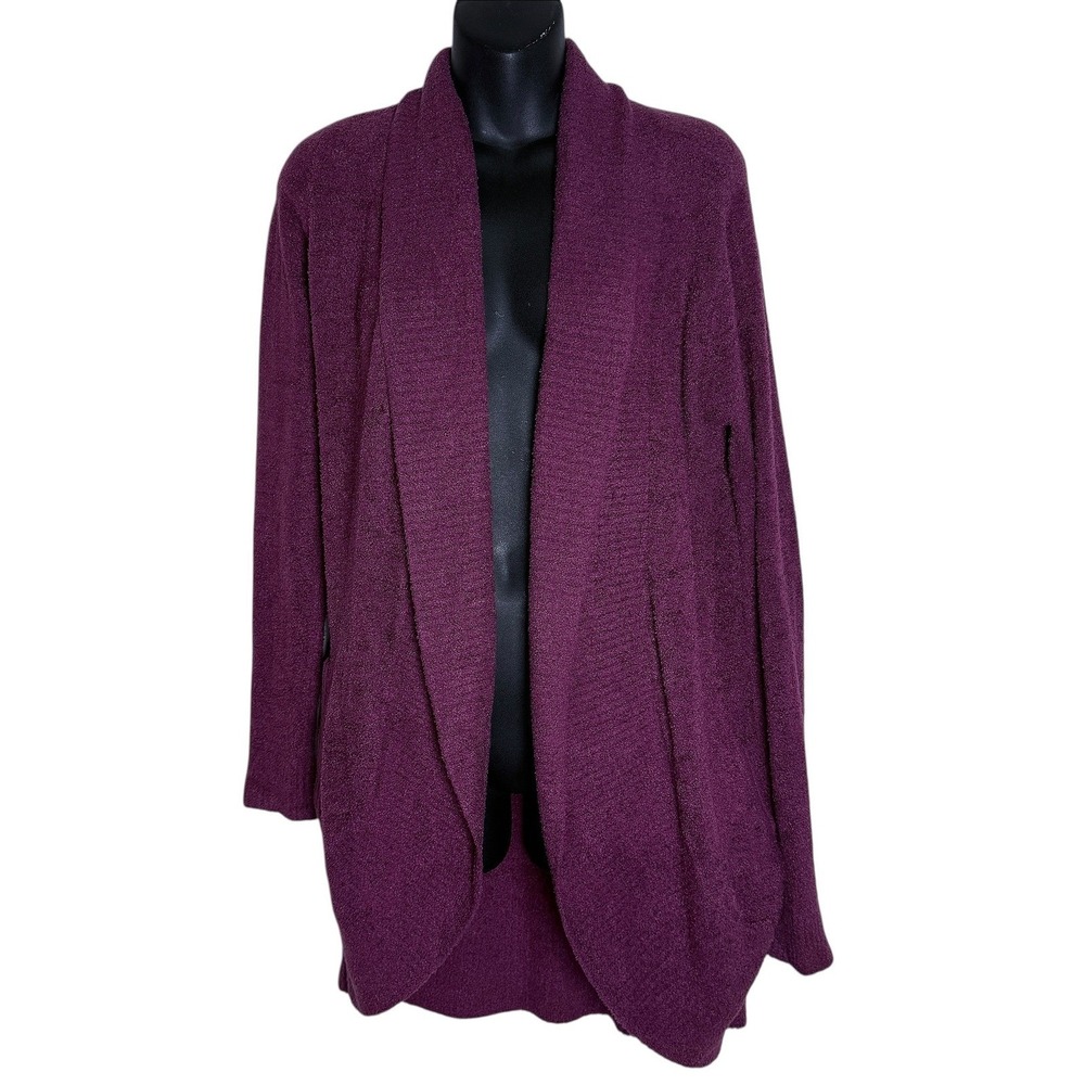 Barefoot Dreams CozyChic Lite Circle Cardi Deep Aubergine Buttery Soft Size XS/S - Picture 9 of 16